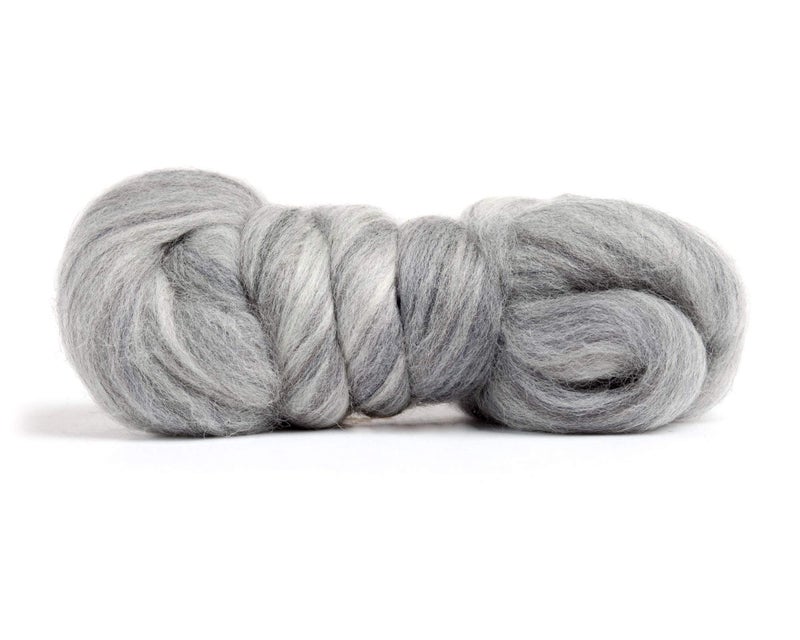 Desert Breeze Distributing 100% Natural Merino Wool Roving - Premium Combed Top Merino Roving Wool - Tapestry, Spinning, Wet Felting & Needle Felting Supplies - 21.5 Micron - 1 oz, Color Grey - Image 2